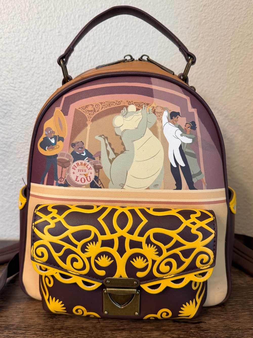 Disney Princess and the Frog Mini Backpack - Purple, Yellow & Cream